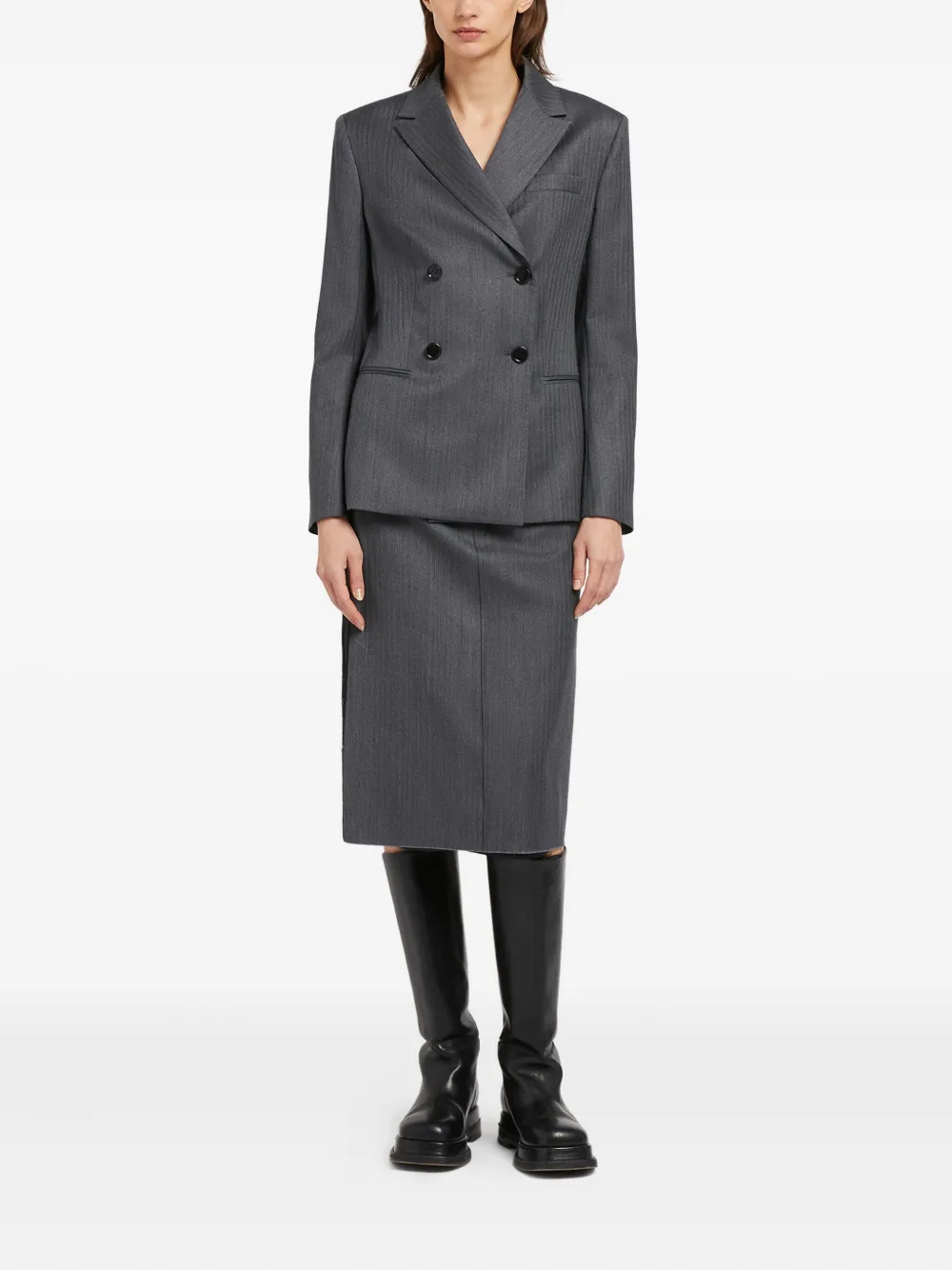 Ports 1961 Blazer met dubbele rij knopen Grijs