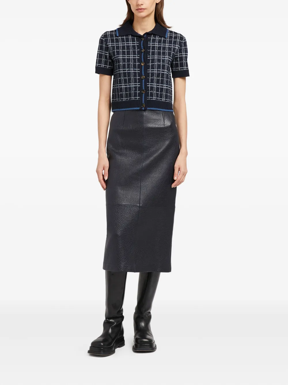 Ports 1961 Geruite top - Blauw