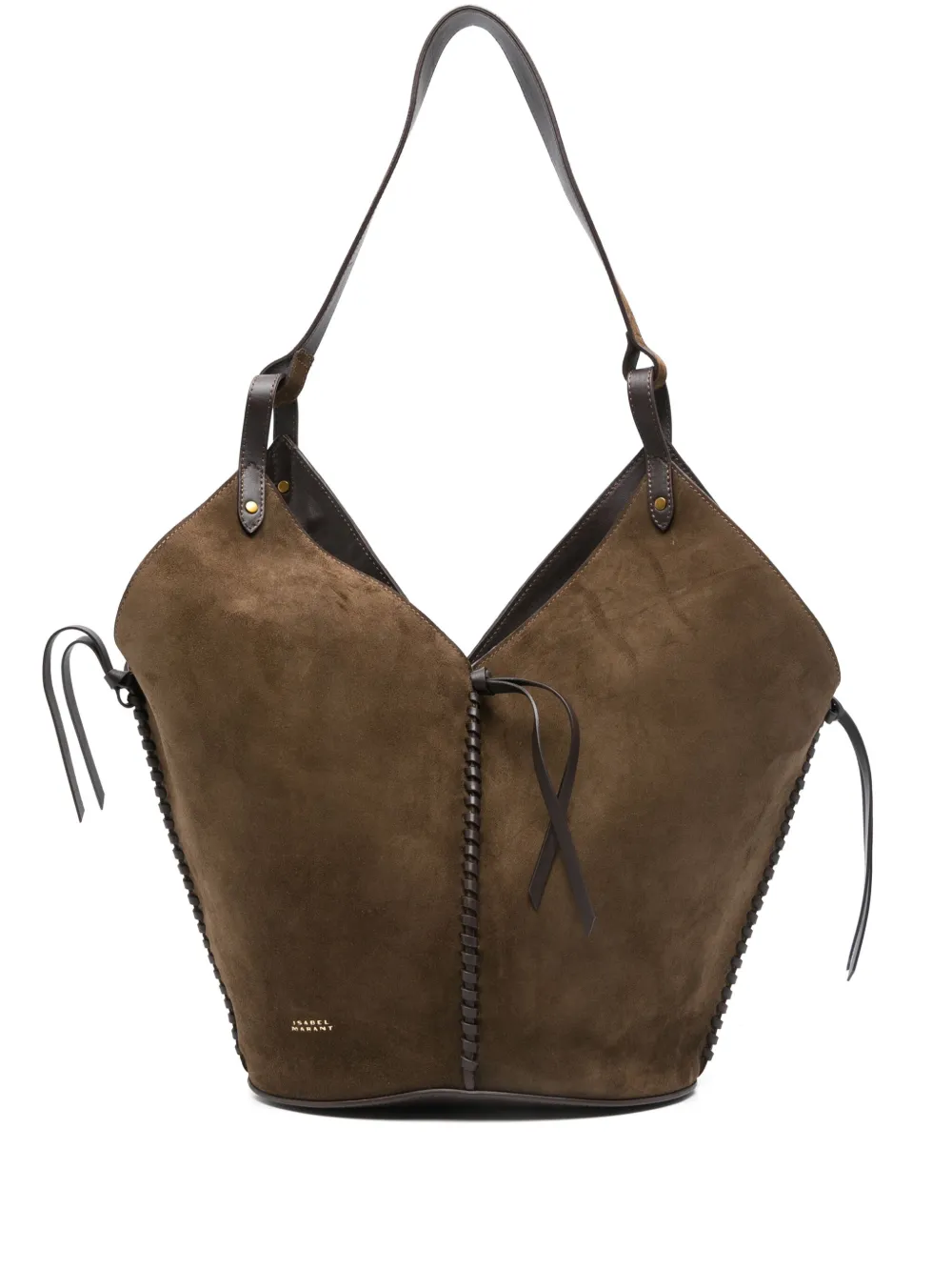 ISABEL MARANT Tampa cotton-suede tote bag Bruin