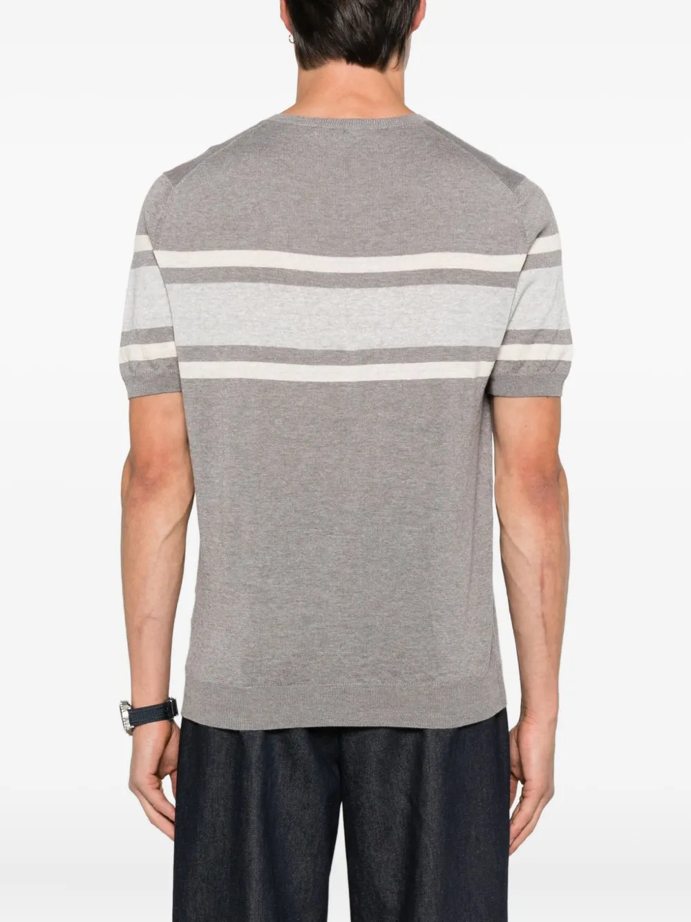 Gran Sasso T-shirt met gestreept detail Grijs