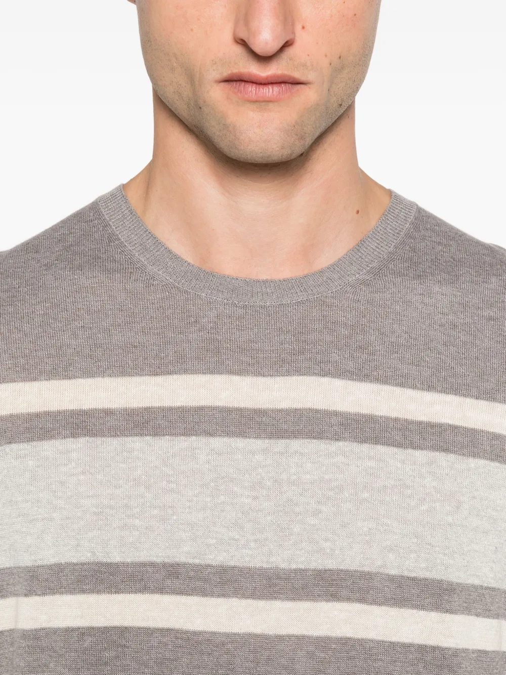 Gran Sasso T-shirt met gestreept detail Grijs