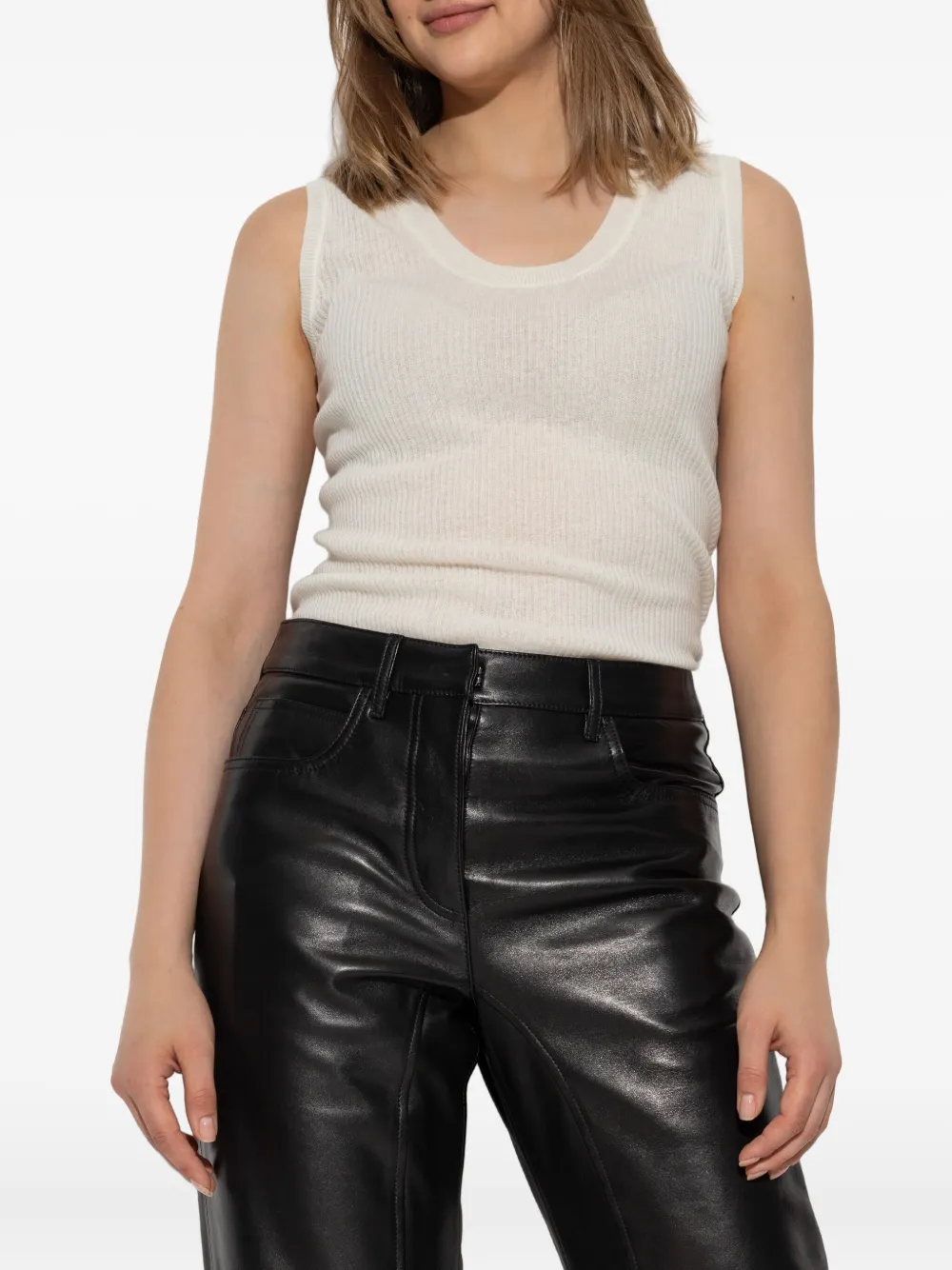 Fabiana Filippi ribbed tank top Wit