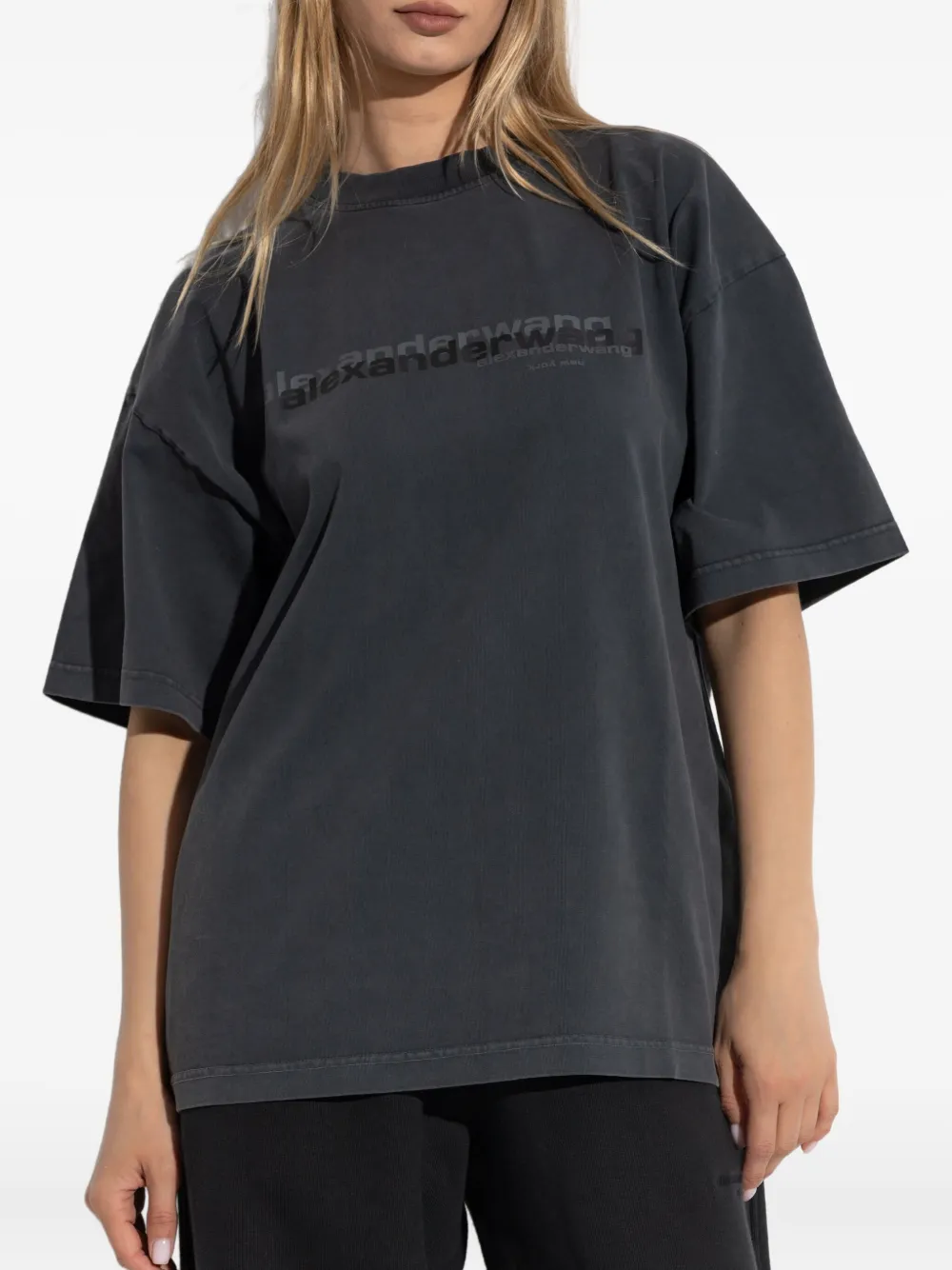 Alexander Wang logo-print T-shirt Grijs