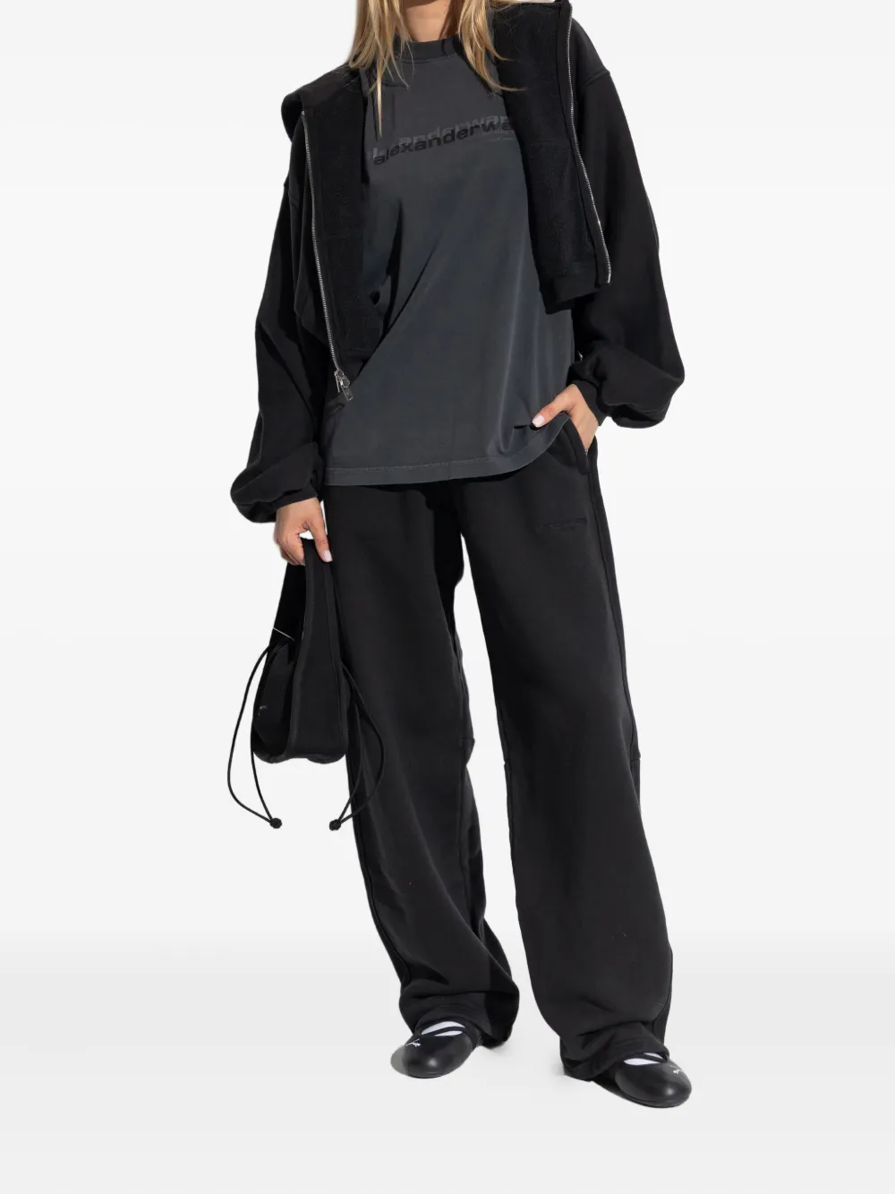 Alexander Wang logo-print T-shirt Grijs