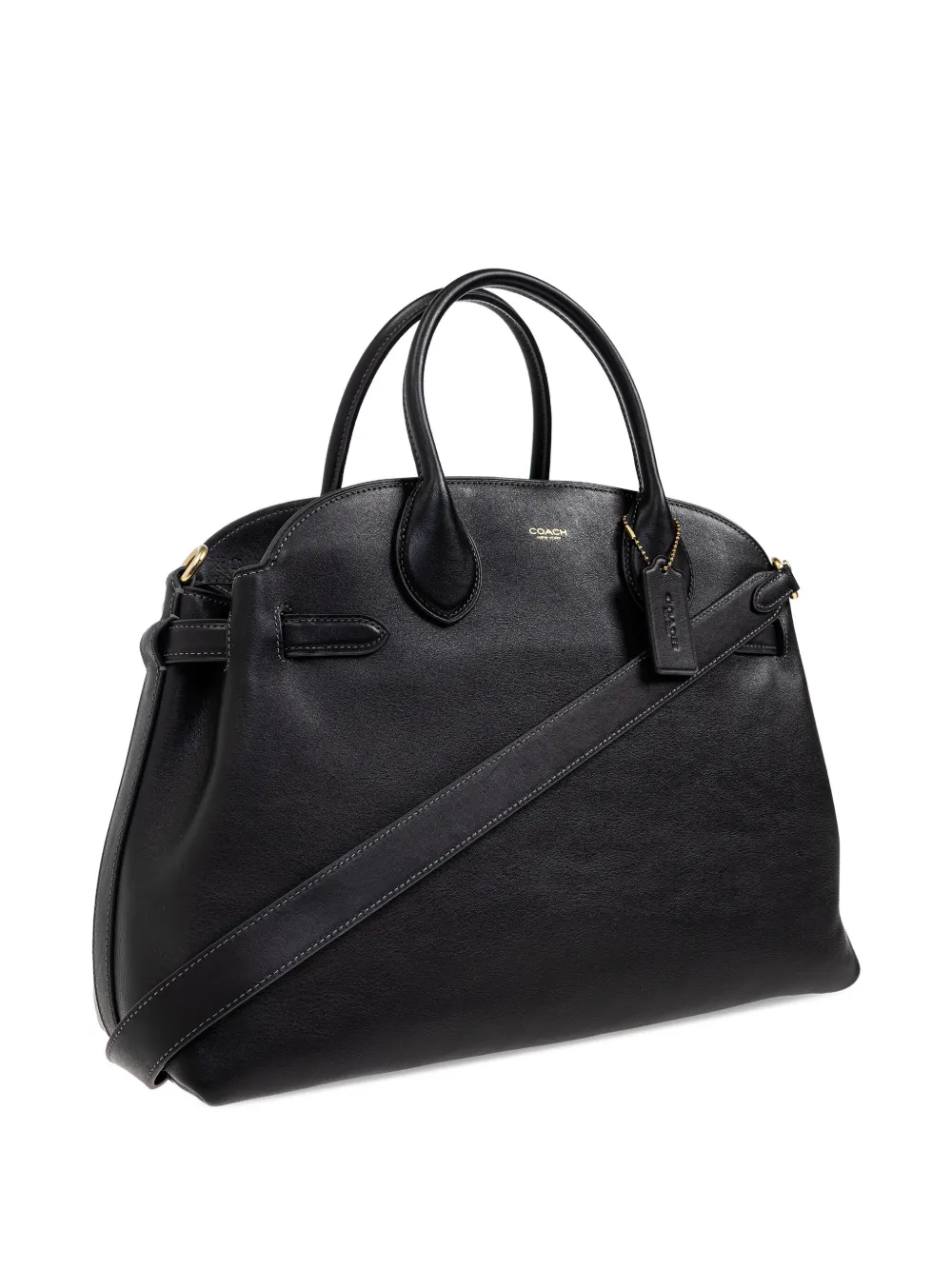 Coach Empire leren shopper met handgreep Zwart