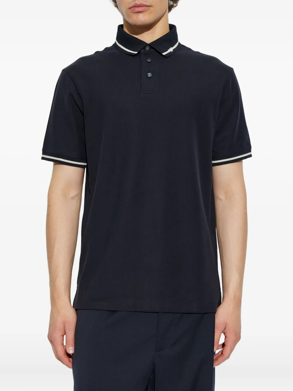 Emporio Armani Poloshirt met contrasterende afwerking Blauw