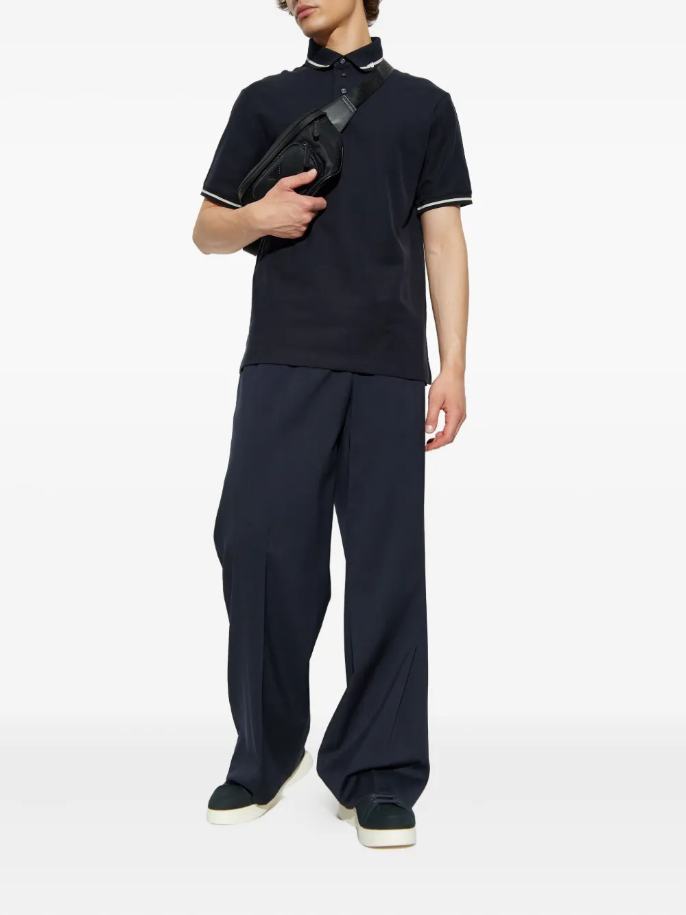 Emporio Armani Poloshirt met contrasterende afwerking Blauw