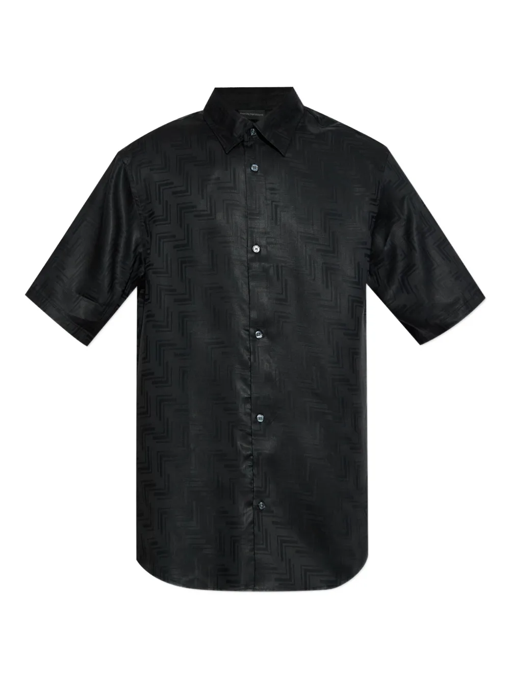 Emporio Armani geometric-pattern short-sleeve shirt Zwart