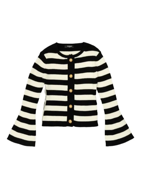 Balmain Kids كارديغان مخطط بأكمام جرس