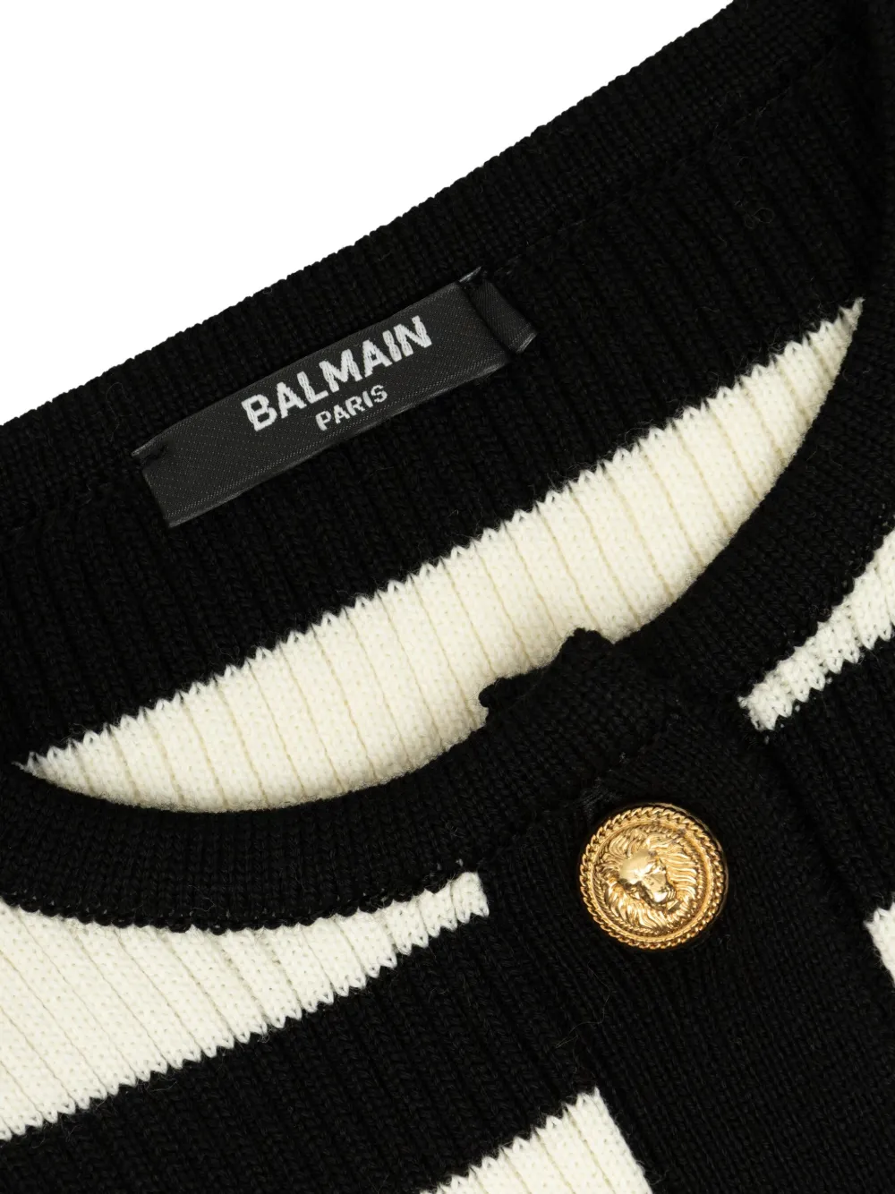 Balmain Kids Gestreept vest met klokmouwen Zwart
