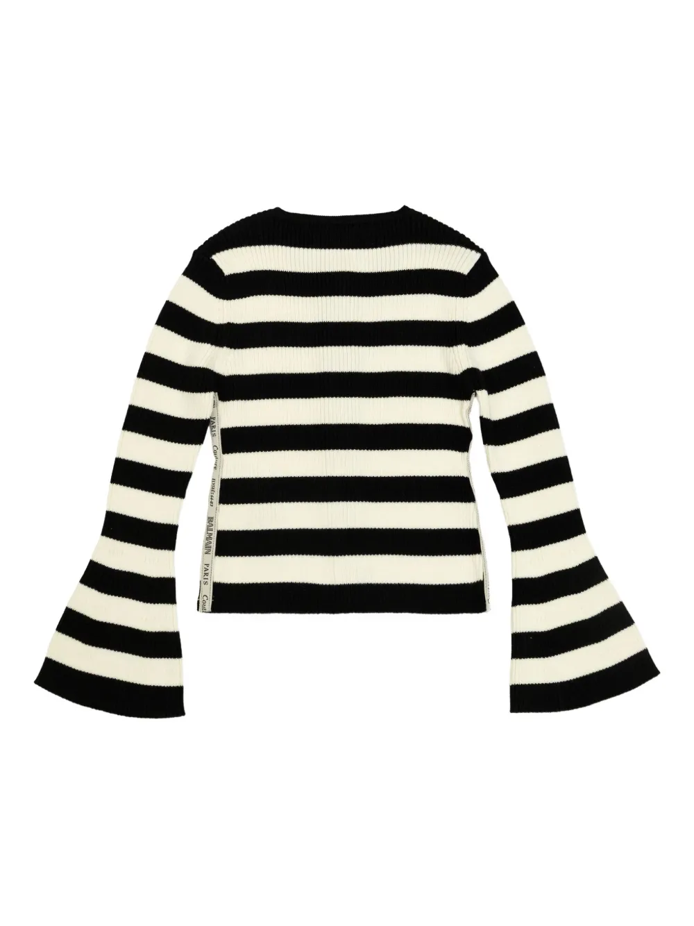 Balmain Kids Gestreept vest met klokmouwen Zwart