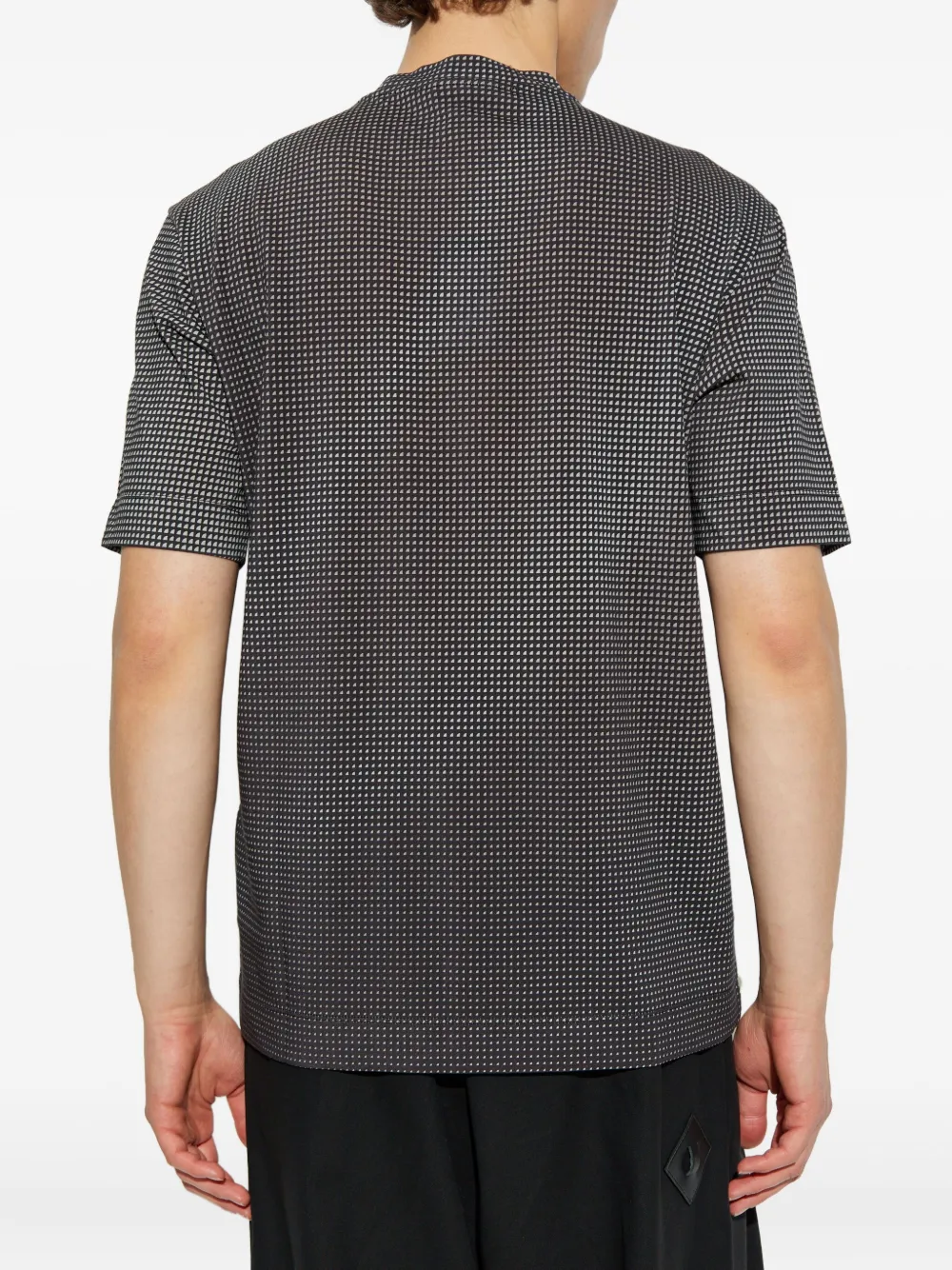 Emporio Armani geometric-print cotton T-shirt Zwart