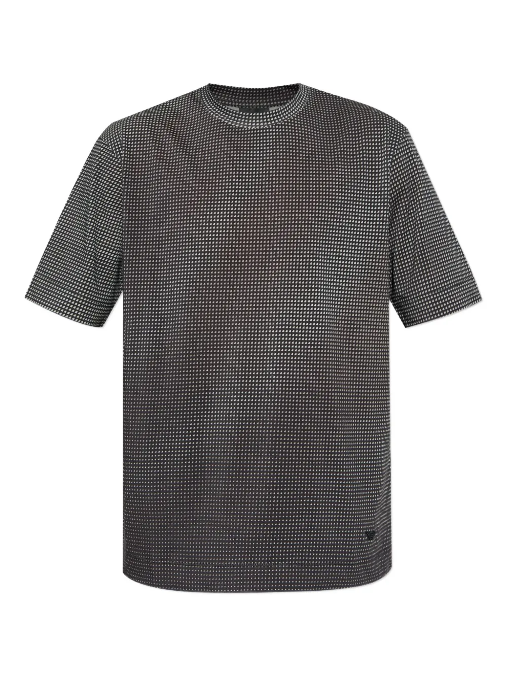 Emporio Armani geometric-print cotton T-shirt Zwart