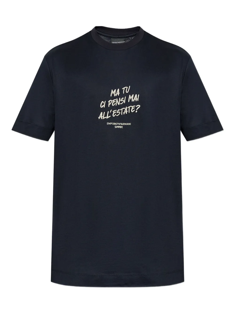 Emporio Armani embroidered-graphic T-shirt Zwart