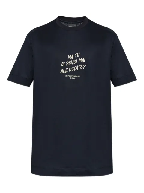 Emporio Armani embroidered-graphic T-shirt