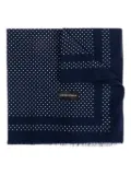 Emporio Armani polka-dot wool scarf - Blue