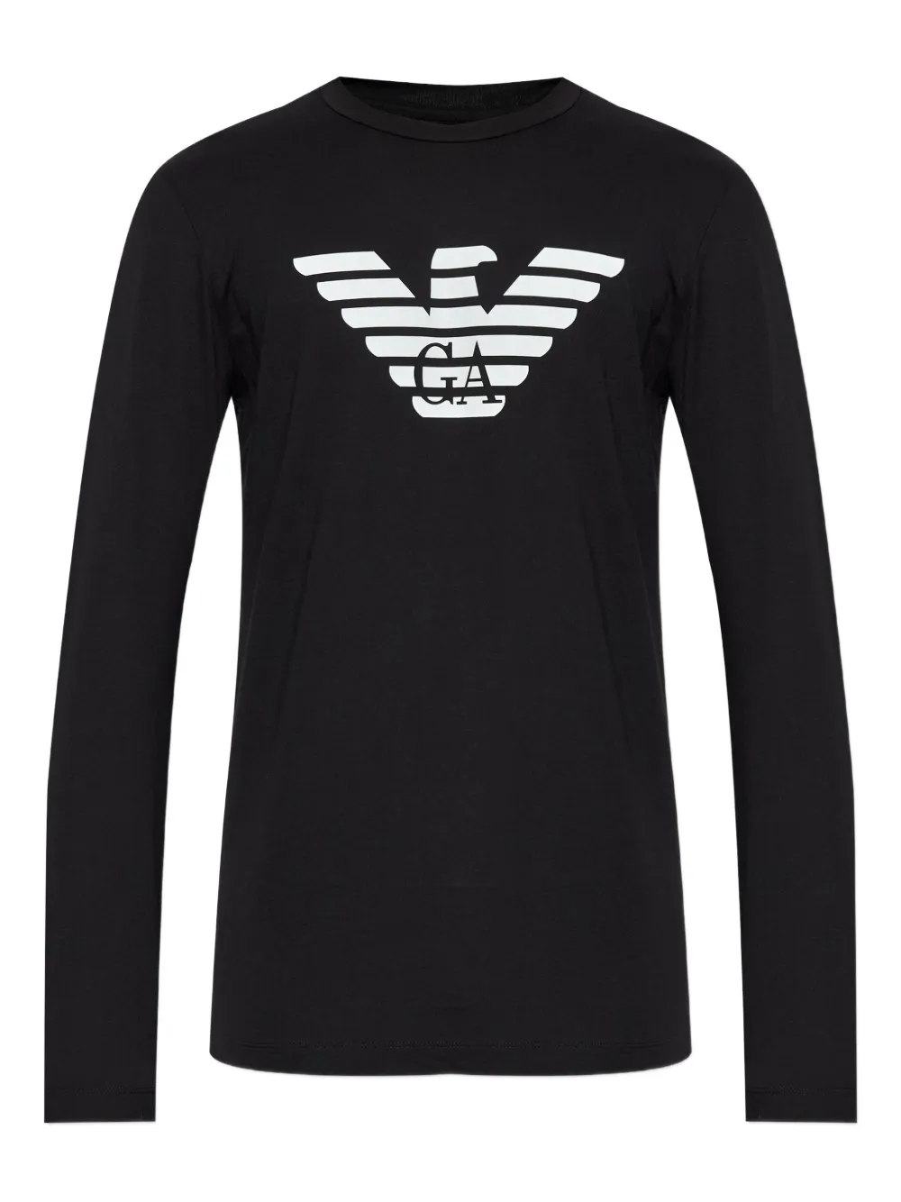 Emporio Armani logo-print long-sleeve T-shirt Zwart