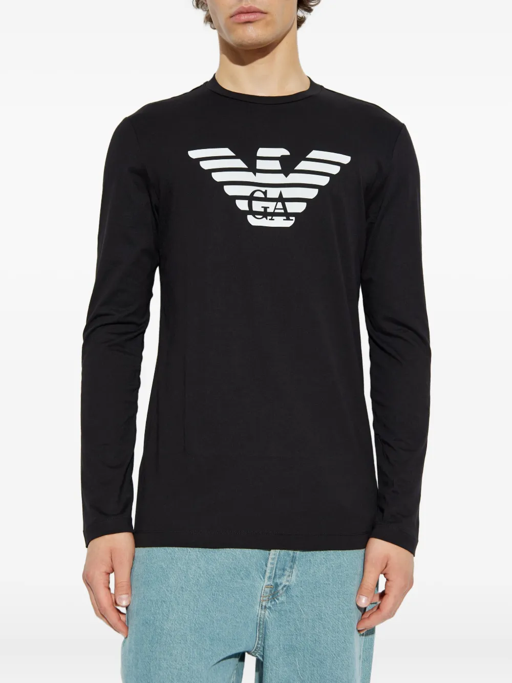 Emporio Armani T-shirt met logoprint Zwart