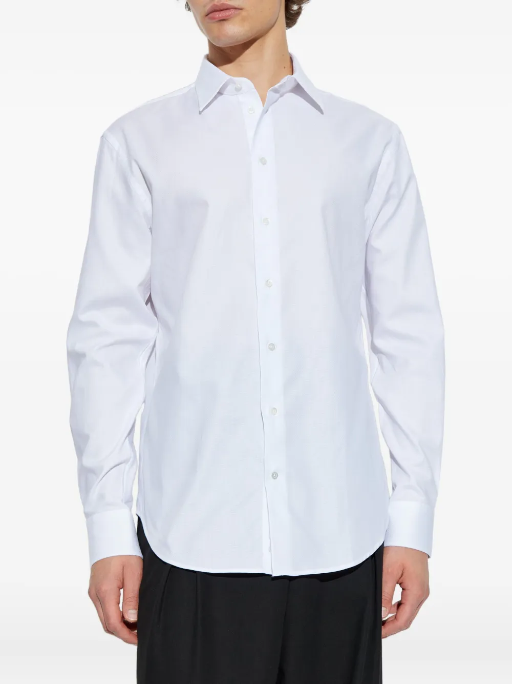 Emporio Armani long-sleeve button-up shirt Wit