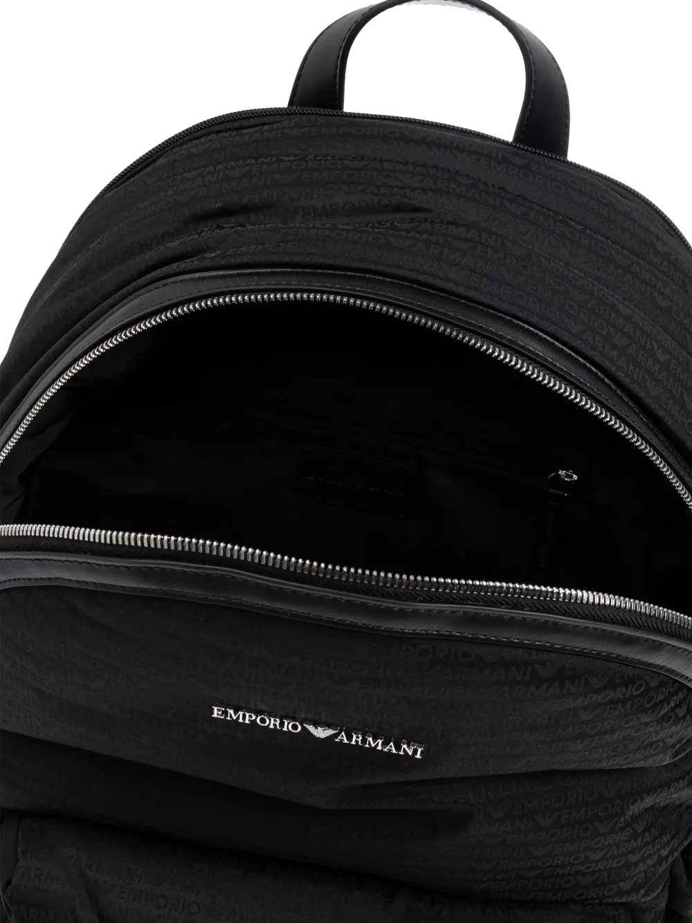 Emporio Armani Gewatteerde rugzak met logoplakkaat Zwart