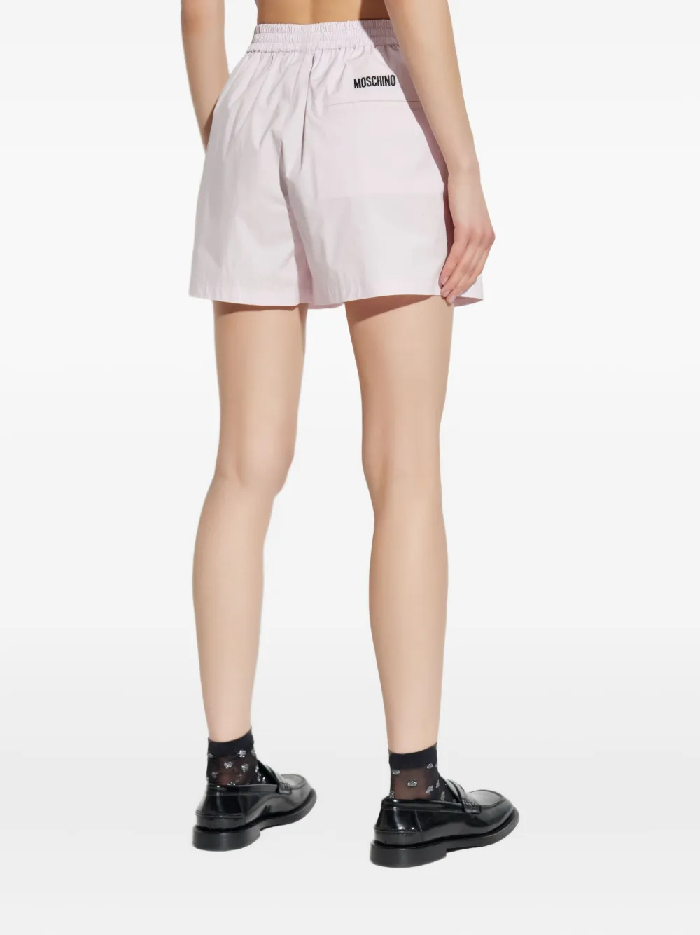Moschino Shorts met geborduurde gans Roze