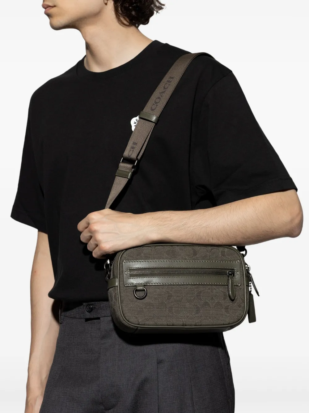Coach Messengertas met monogram Groen