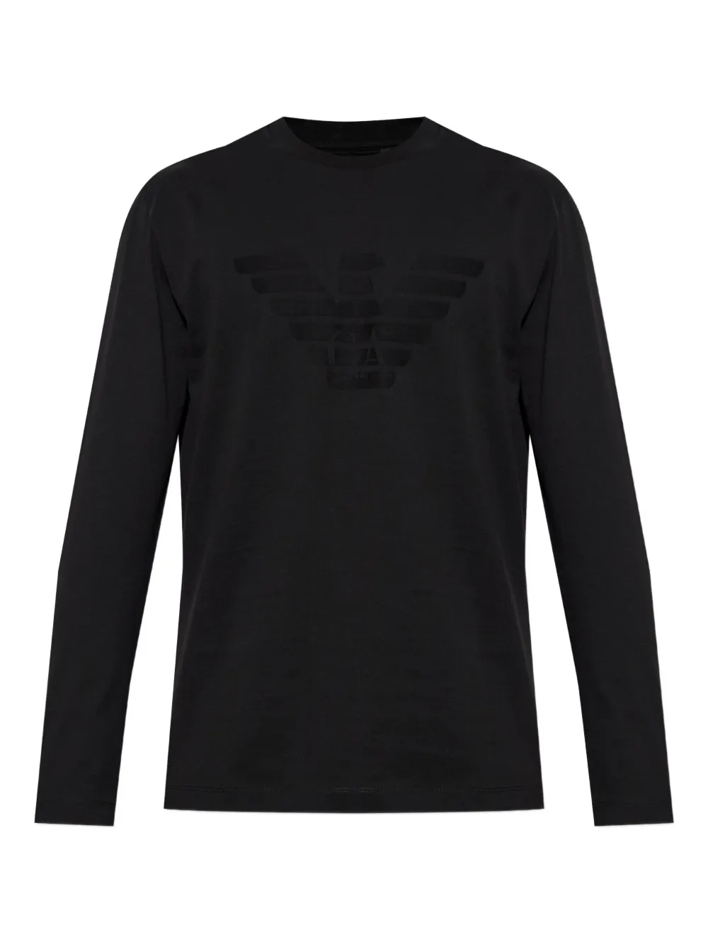 Emporio Armani eagle-emblem long-sleeve T-shirt Zwart