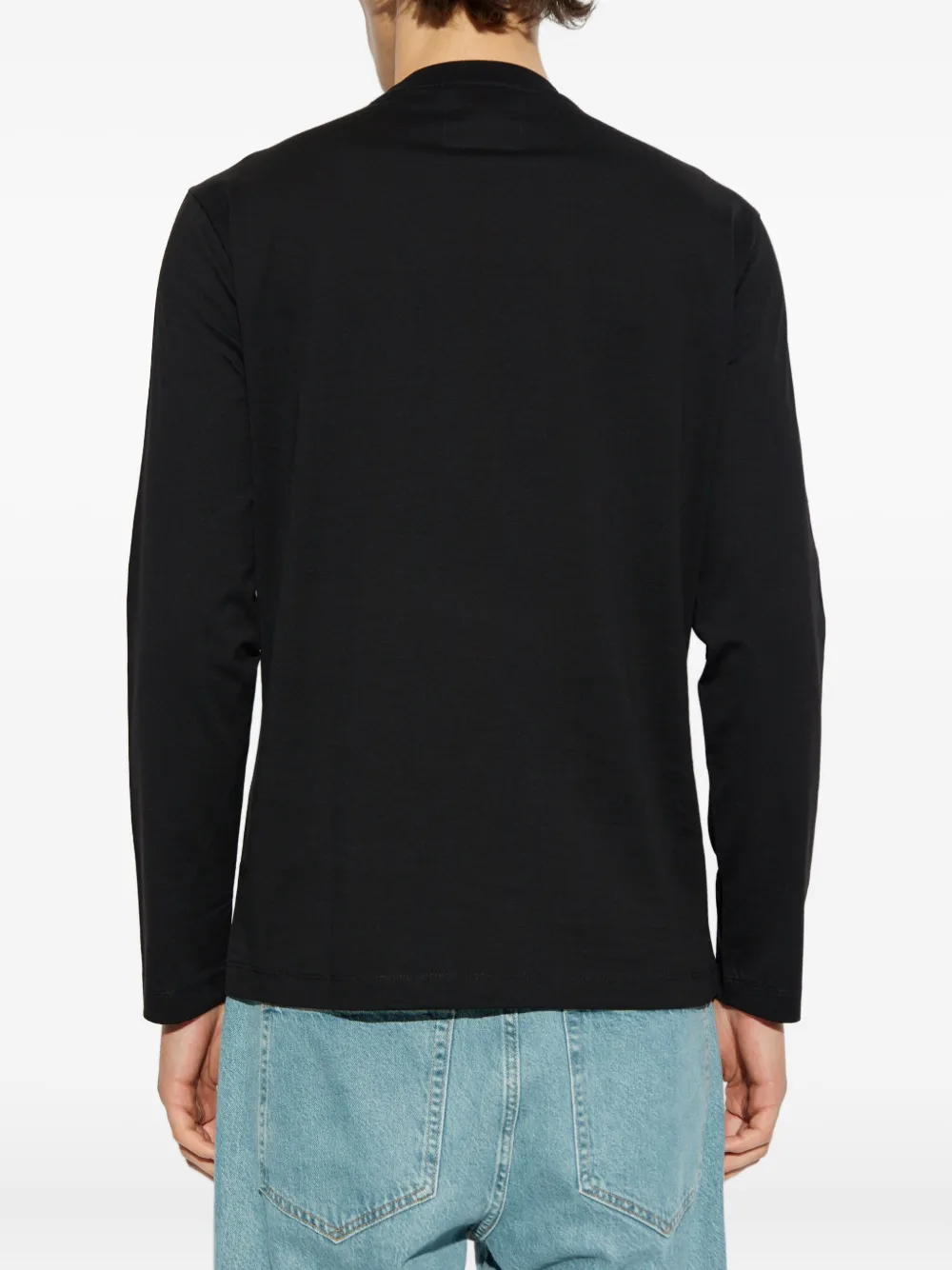 Emporio Armani eagle-emblem long-sleeve T-shirt Zwart