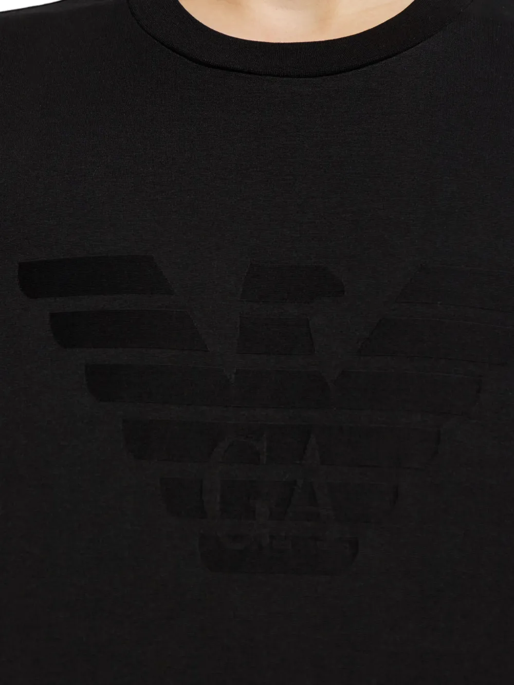 Emporio Armani eagle-emblem long-sleeve T-shirt Zwart