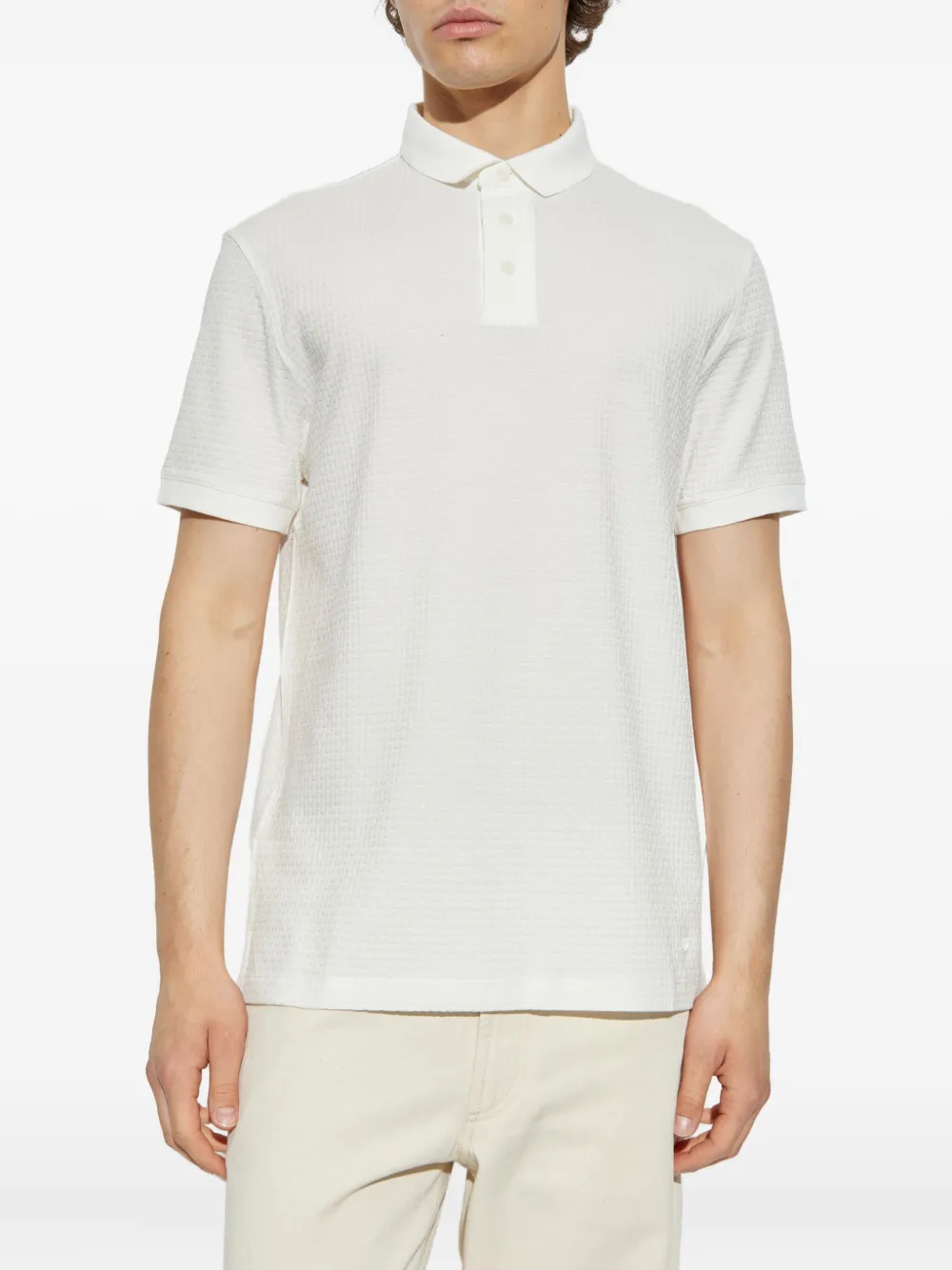 Emporio Armani Poloshirt met textuur Wit