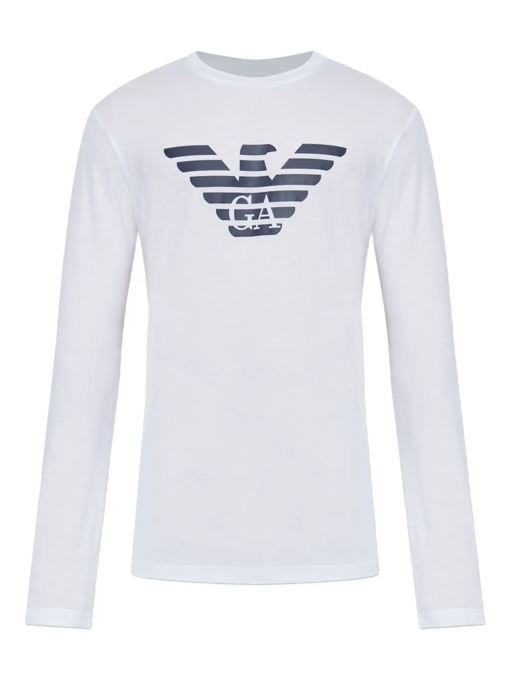Emporio Armani logo-print long-sleeve T-shirt Wit