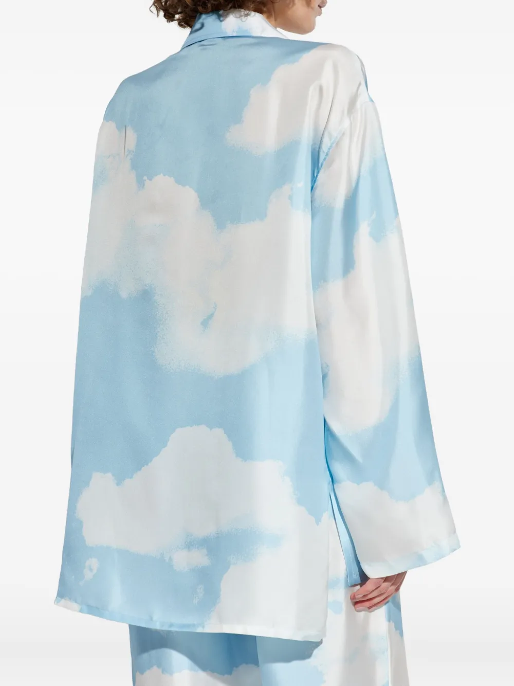 Moschino Blouse met wolkenprint Blauw