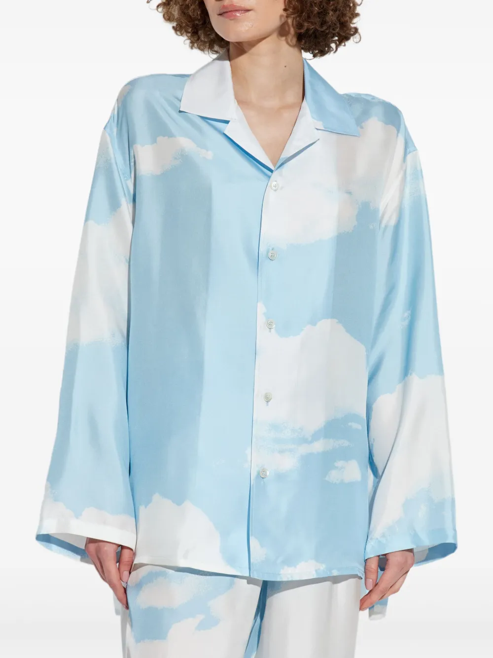 Moschino Blouse met wolkenprint Blauw