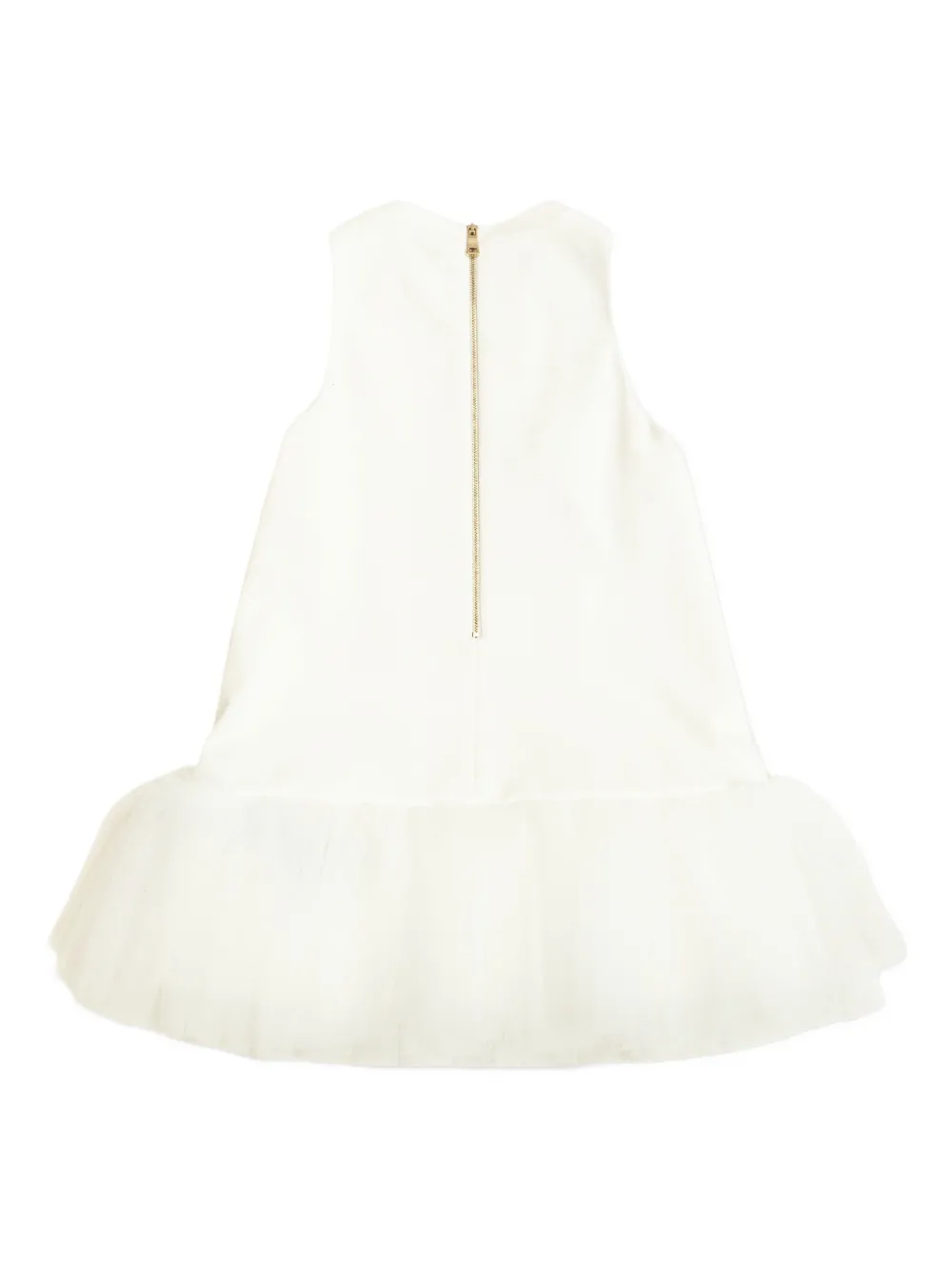 Balmain Kids lion-head button tulle dress Wit