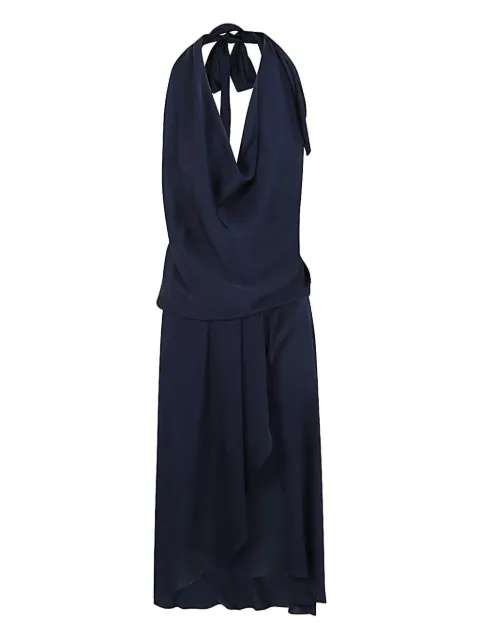 SILK95FIVE cowl-neck backless dress