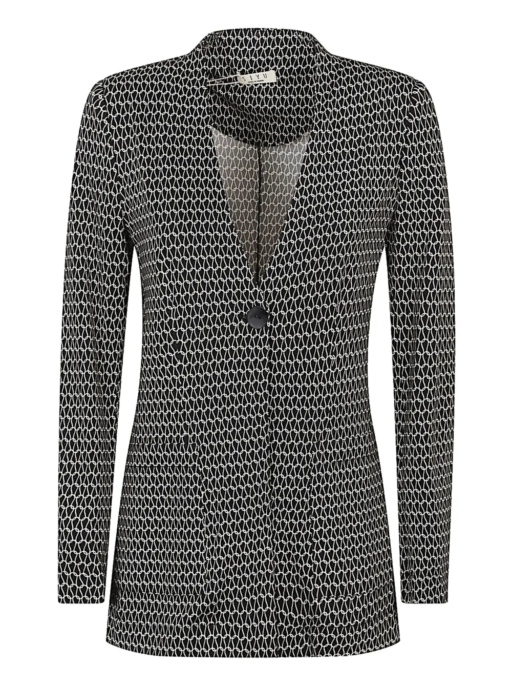 Siyu Geometric-print Button Jacket In Black