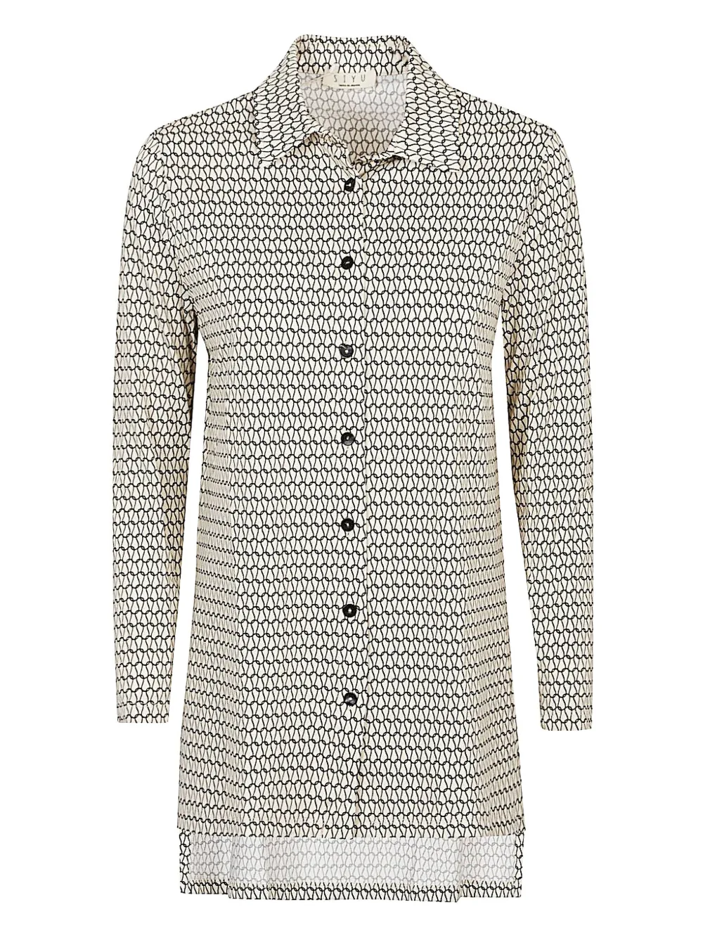 Siyu Long-sleeve Polo-collar Shirt In Neutral