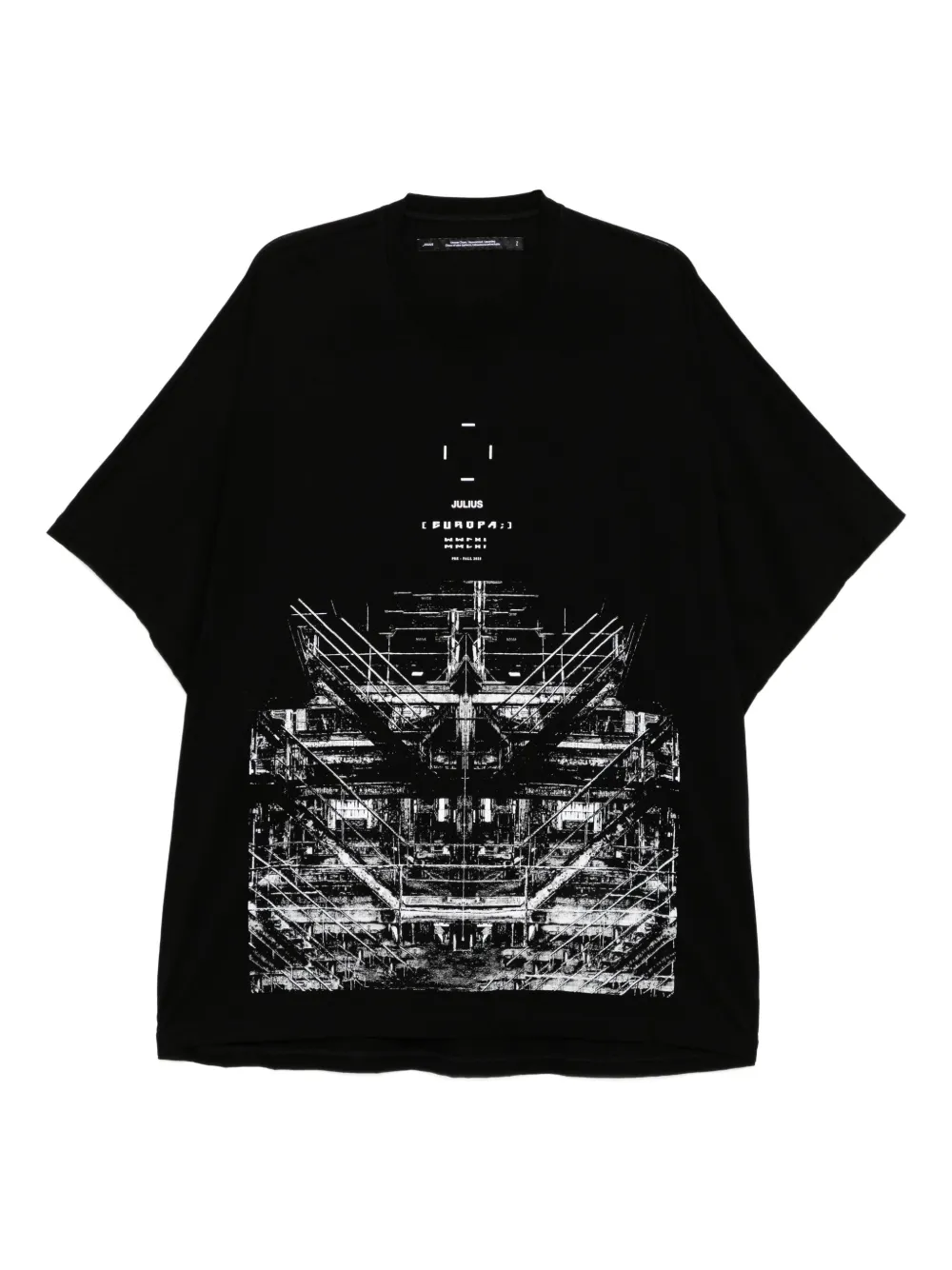 Julius T-shirt met grafische print Zwart