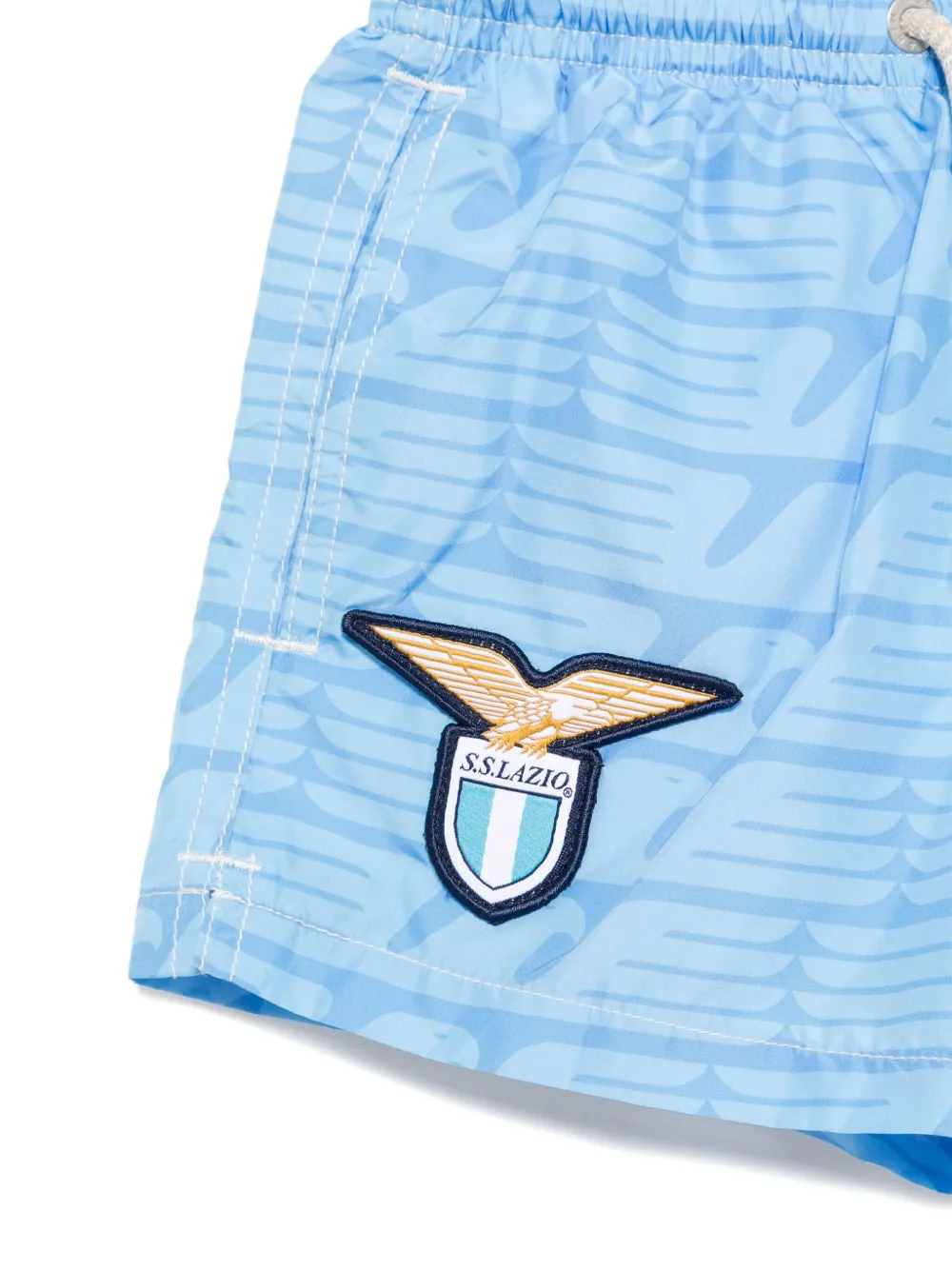 MC2 Saint Barth Kids patch-detail swim shorts Blauw