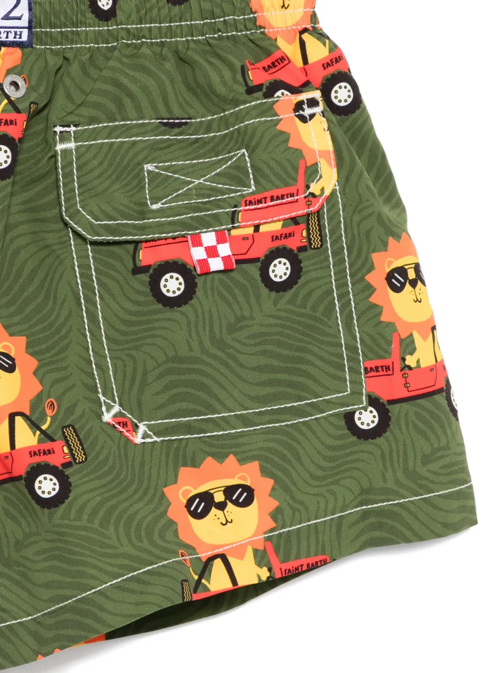 MC2 Saint Barth Kids lion-print swim shorts Groen