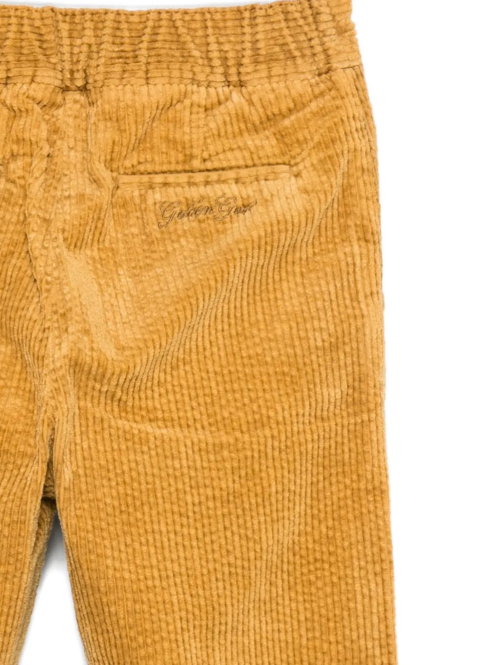 Golden Goose Kids Broek met ribfluwelen textuur Bruin