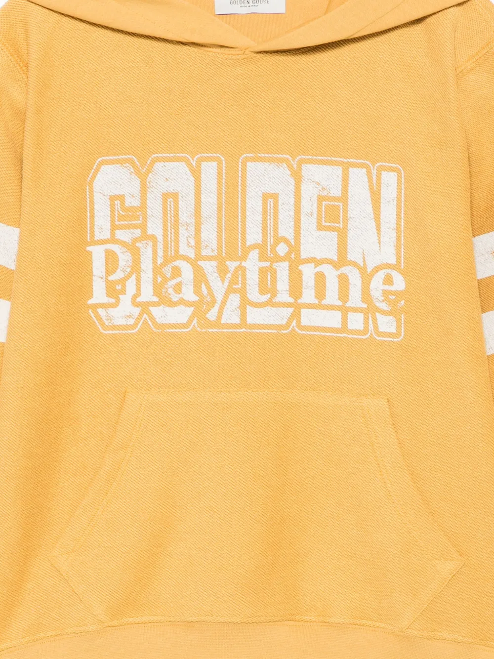 Golden Goose Kids Gestreepte hoodie met logoprint Beige