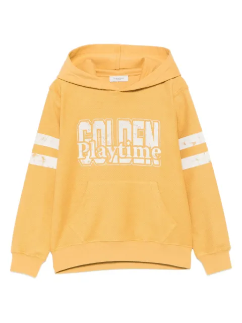 Golden Goose Kids logo-print sleeve-stripe hoodie