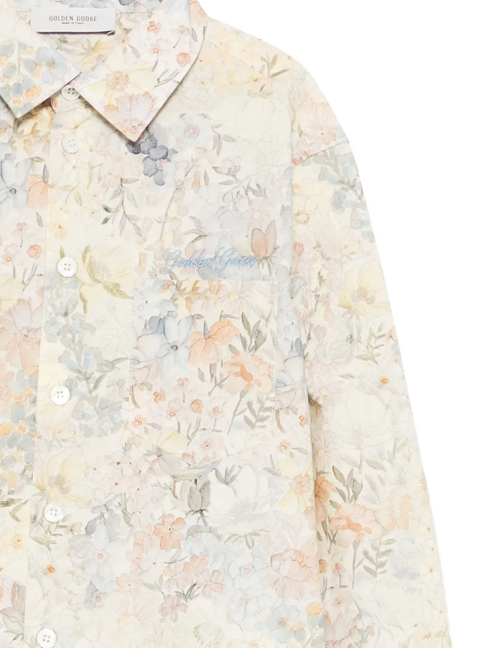 Golden Goose Kids floral-print shirt Beige