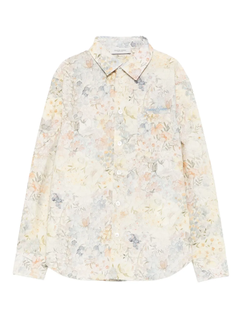 Golden Goose Kids floral-print shirt Beige