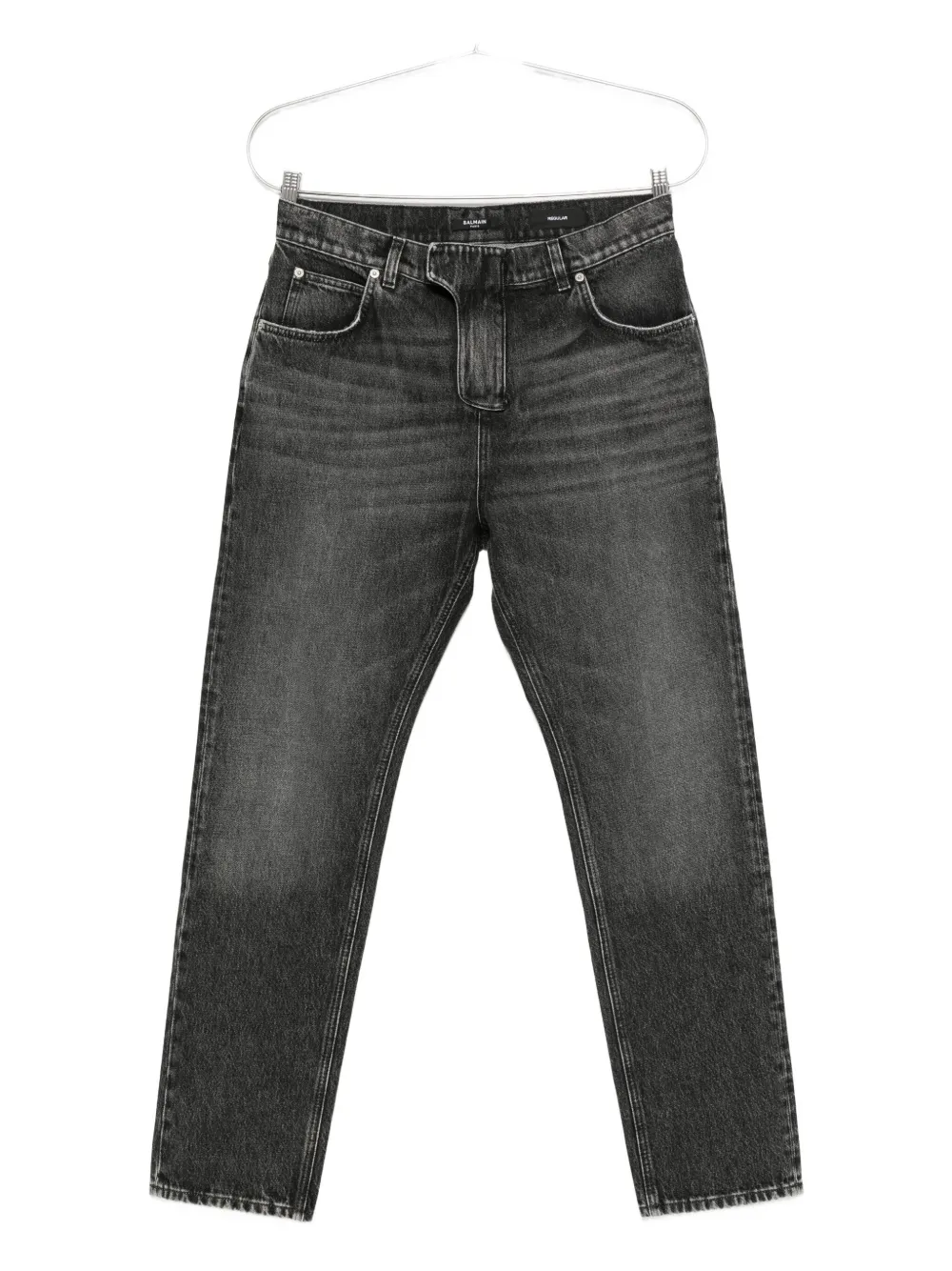 Balmain logo-patch jeans - Grigio