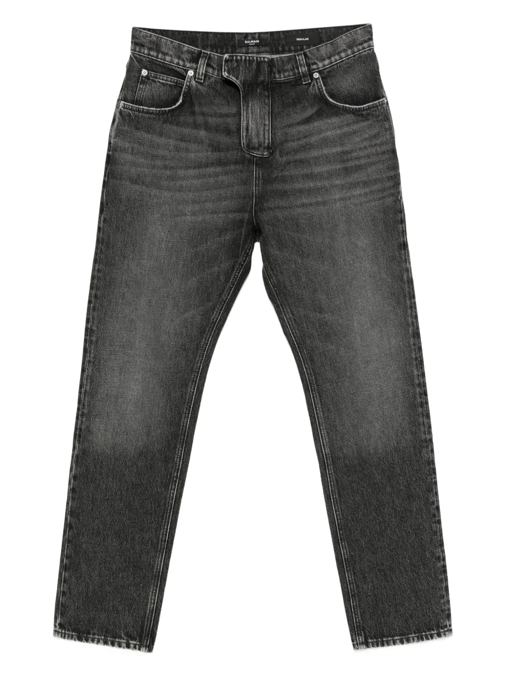 Balmain logo-patch jeans Grijs