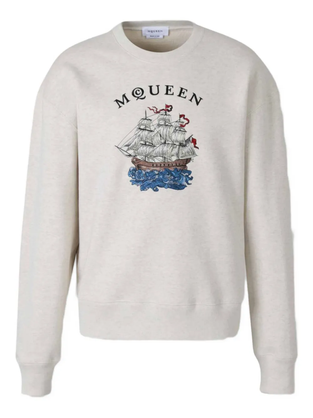 Alexander McQueen embroidered ship sweatshirt Beige