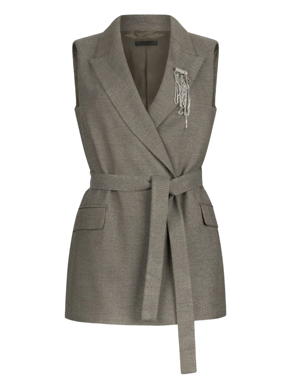LIU JO Chevron vest with belt Groen