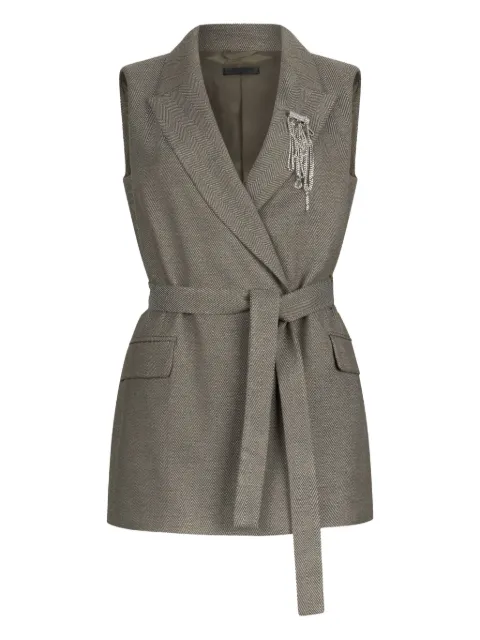 LIU JO chevron brooch waistcoat
